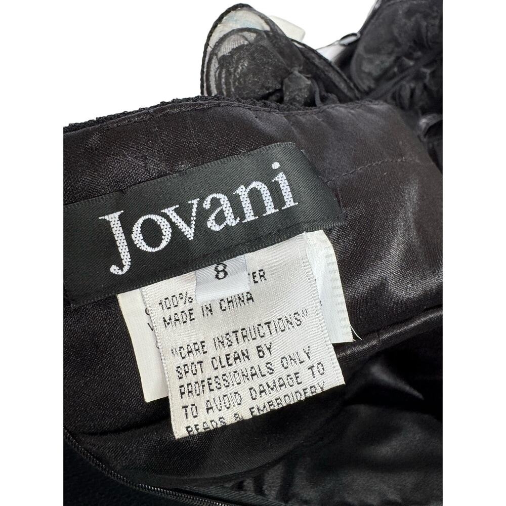 Jovani Junior Prom Dress Vintage Black Rosette One Shoulder Short Retro 90s Sz 8 - Picture 10 of 16